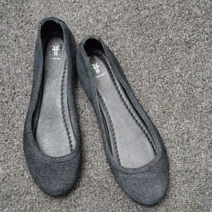 Frye Navy Blue Denim Ballet Flats